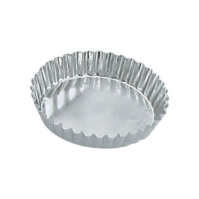 QUICHE PAN SMALL 105x20mm TIN FLUTED SOLID BASE