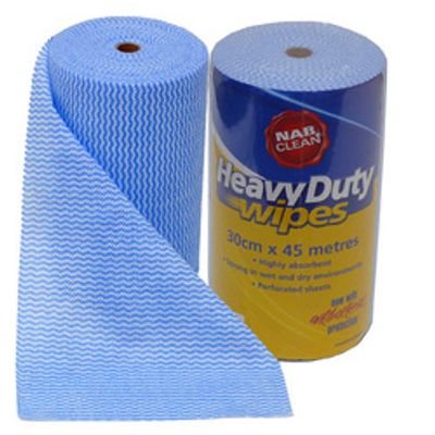 HEAVY DUTY WIPES BLUE  ROLL 30cmx45m