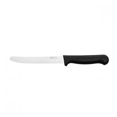 STEAK TOMATO KNIFE CURVED END BLACK HANDLE