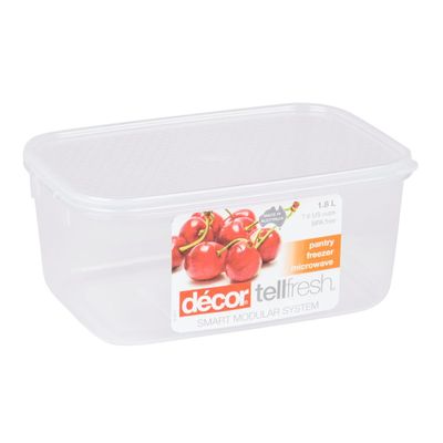 DECOR TELLFRESH CONTAINER 1.8L OBLONG ASSORTED COLOURS