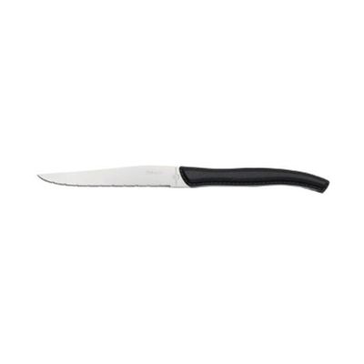FAUX LEATHER STEAK KNIFE BLACK HANDLE