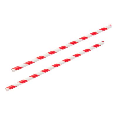 PAPER STRAWS RED/WHITE 250/PKT