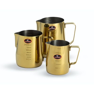 MILK FROTHING JUG 360ml GOLD TITANIUM PLATED