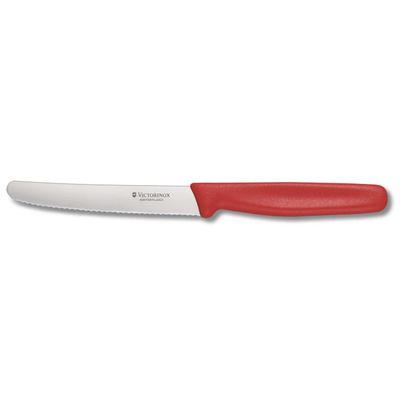 VICTORINOX STEAK KNIFE 11cm RED HANDLE