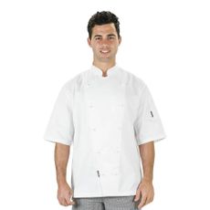 PROCHEF WHITE JACKET SMALL WITH BUTTONS SHORT SLEEVE