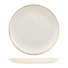 CHURCHILL STONECAST ROUND COUPE PLATE 217mm BARLEY WHITE