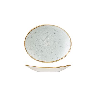 CHURCHILL STONECAST OVAL PLATE 192mm DUCK EGG