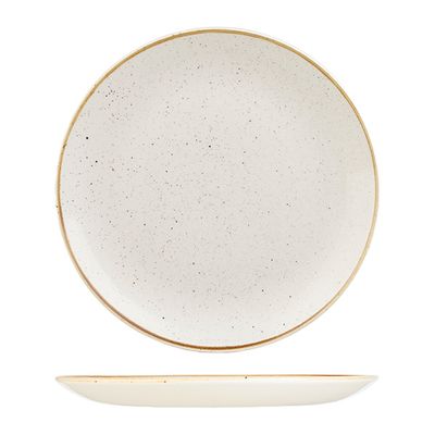 CHURCHILL STONECAST ROUND COUPE PLATE 260mm BARLEY WHITE