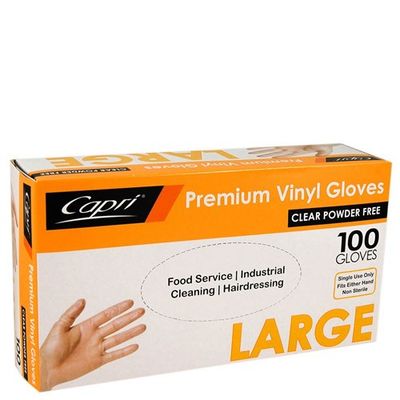 GLOVES DISPOSABLE CLEAR LARGE NO POWDER 100 PKT