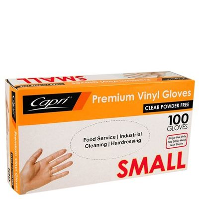 GLOVES DISPOSABLE CLEAR SMALL NO POWDER 100 PKT