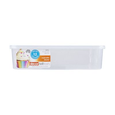 TELLFRESH CUPCAKE 4ltr OBLONG CLEAR CONTAINER
