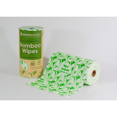 ENVIROCHOICE BAMBOO WIPES 85 WIPES PER ROLL 300X530mm