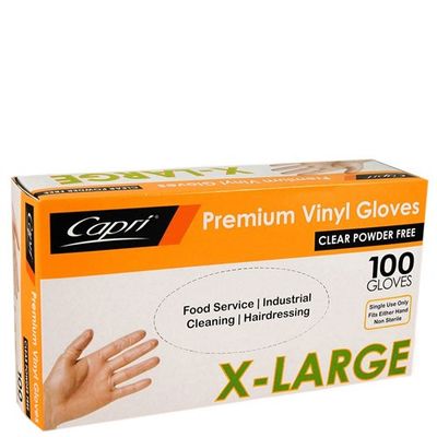 GLOVES DISPOSABLE CLEAR EXTRA LARGE NO POWDER 100 PKT