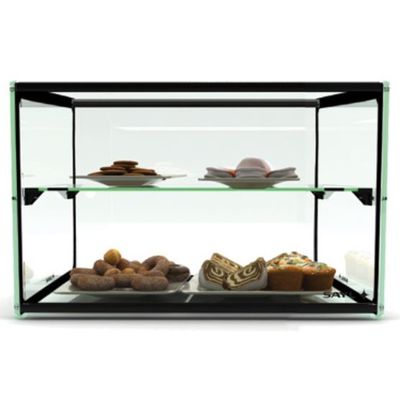AMBIENT GLASS DISPLAY TWO TIER 550x390x375mm