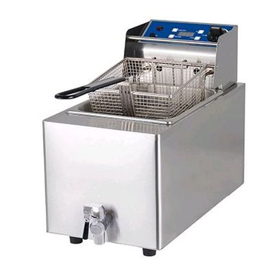 BIRKO SINGLE FRYER 8 LITRES 15AMP WITH TAP AND TIMER