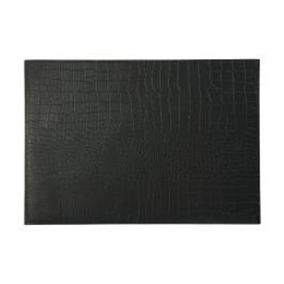 MW TABLE ACCENTS LEATHER LOOK ALLIGATOR PLACEMAT 43X30cm BLACK